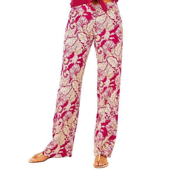 NWT! Lilly Pulitzer Bal Harbour Palazzo Poinsettia Red Island Vibes - Size XXS - Picture 3 of 8